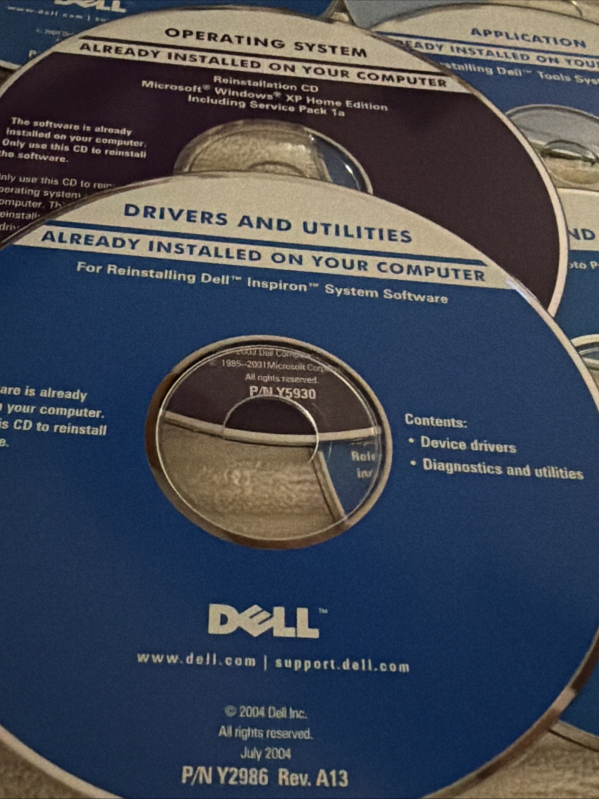 OEM Dell Microsoft Windows XP Home Edition Service Pack – Lot Of 7 CDs