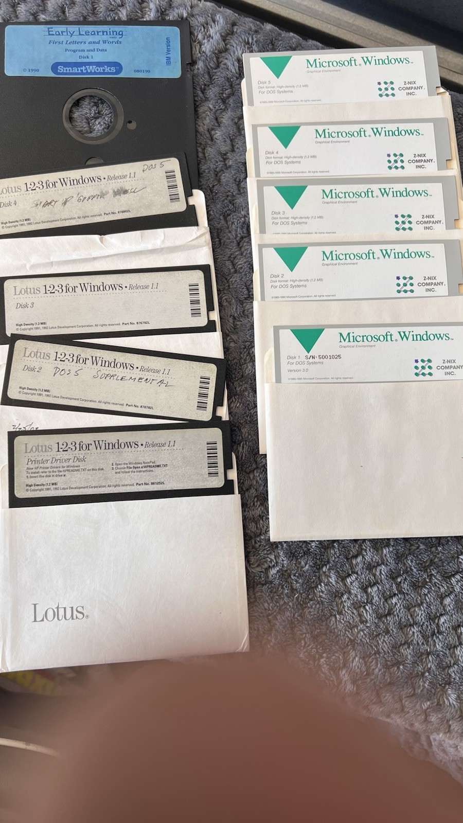 Microsoft Windows 3.1 MS-DOS 6 Plus 5.25″ Install Floppy Disks Z-NIX Company
