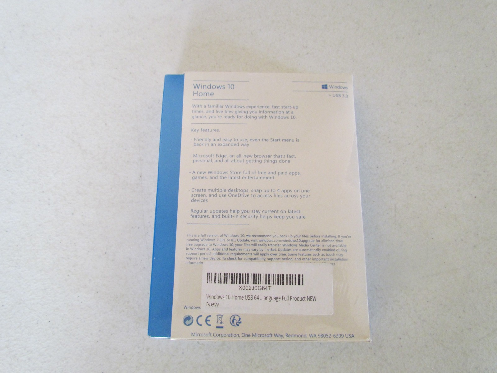 Microsoft – Windows 10 Home USB 3.0- New/Sealed