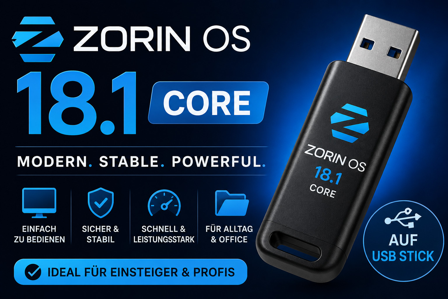 Zorin OS 18.1 Core – Bootable Linux USB Flash Drive Alternative to Win 11