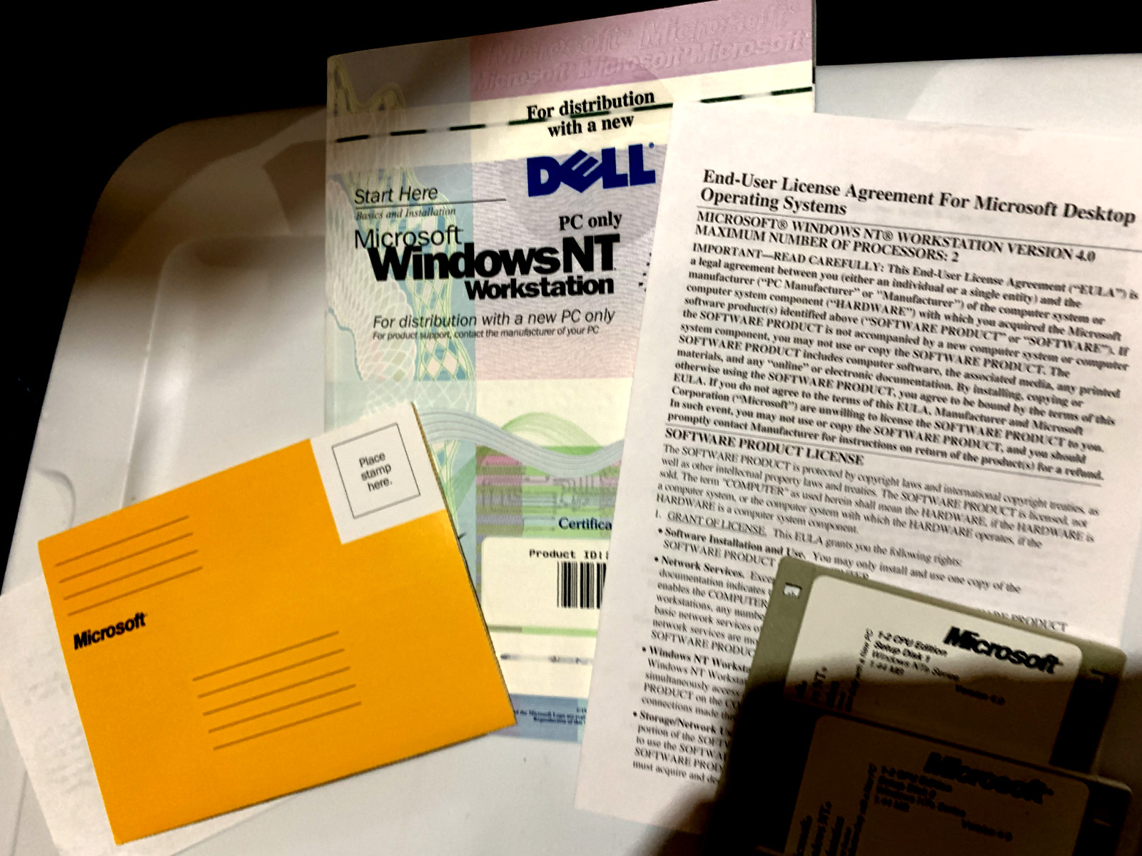 Microsoft Windows NT 4.0 Workstation With SP5 3.5 Disks and CD Vintage