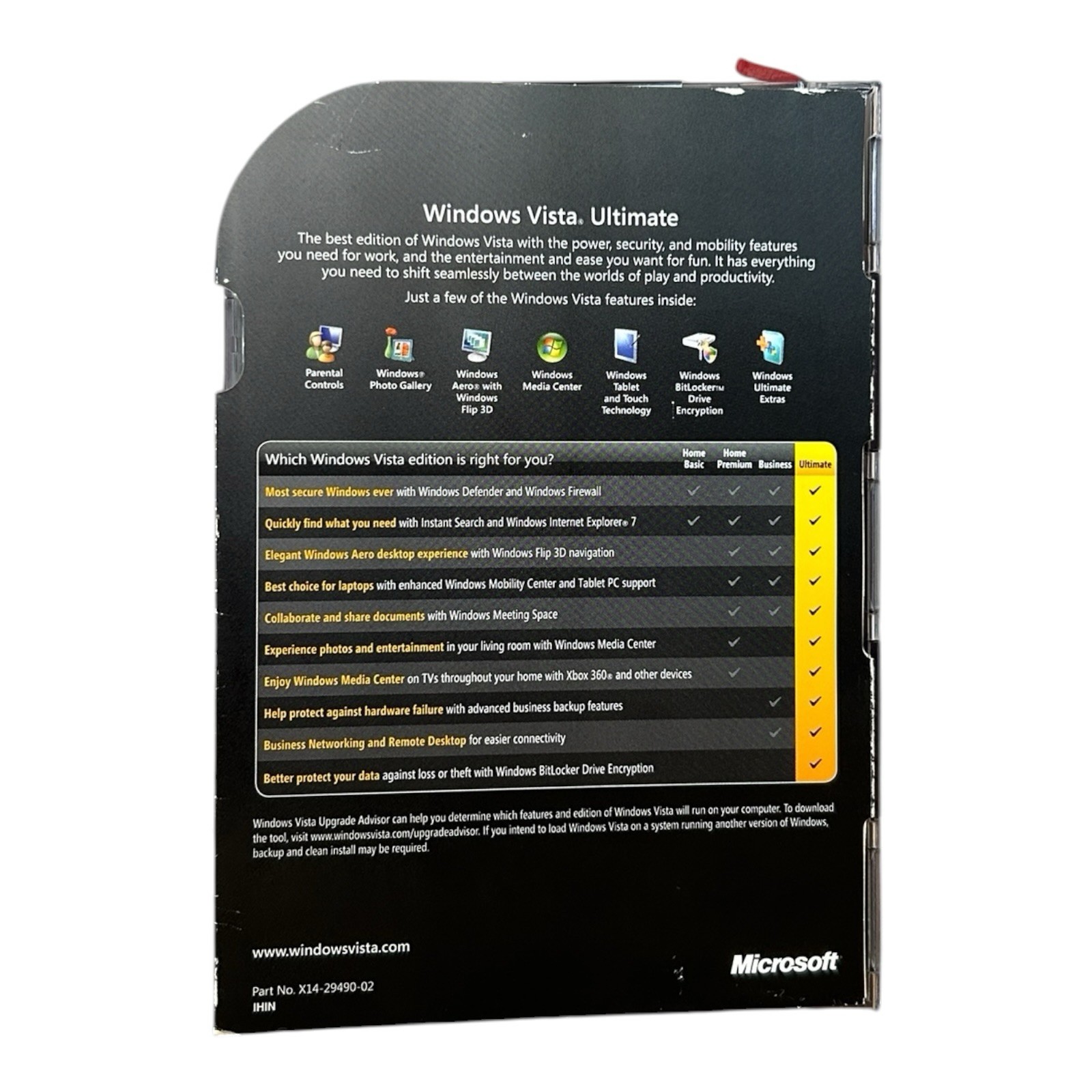 Microsoft Windows Vista Ultimate SP1 32/64-Bit Full Retail w/ Key