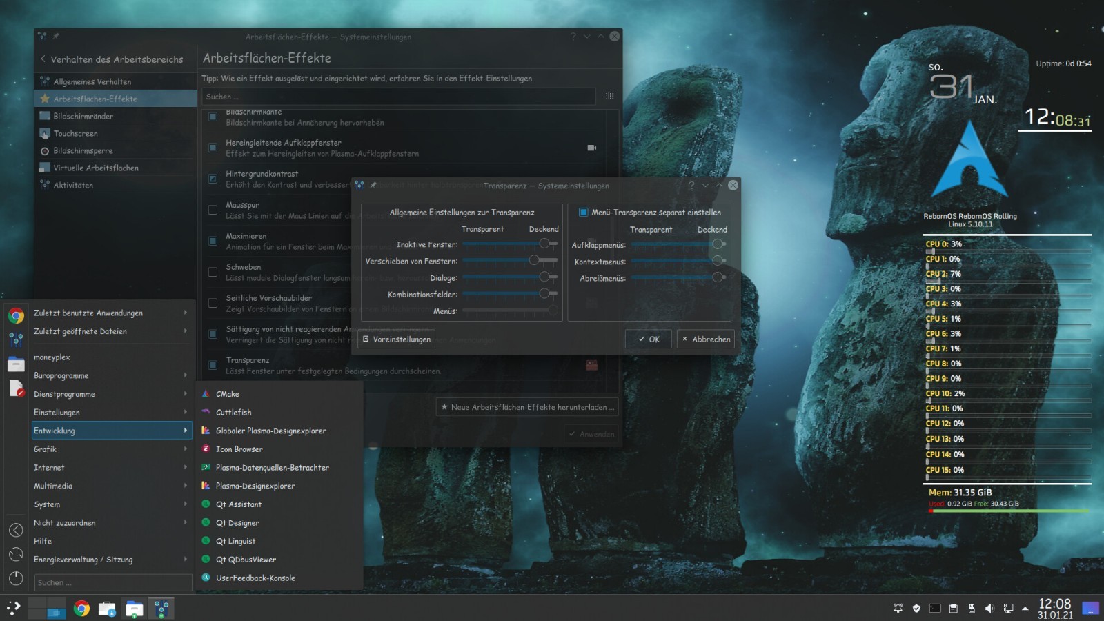 RebornOS Linux OS – LATEST VERSION – USB / LIVE DVD MAC, PC