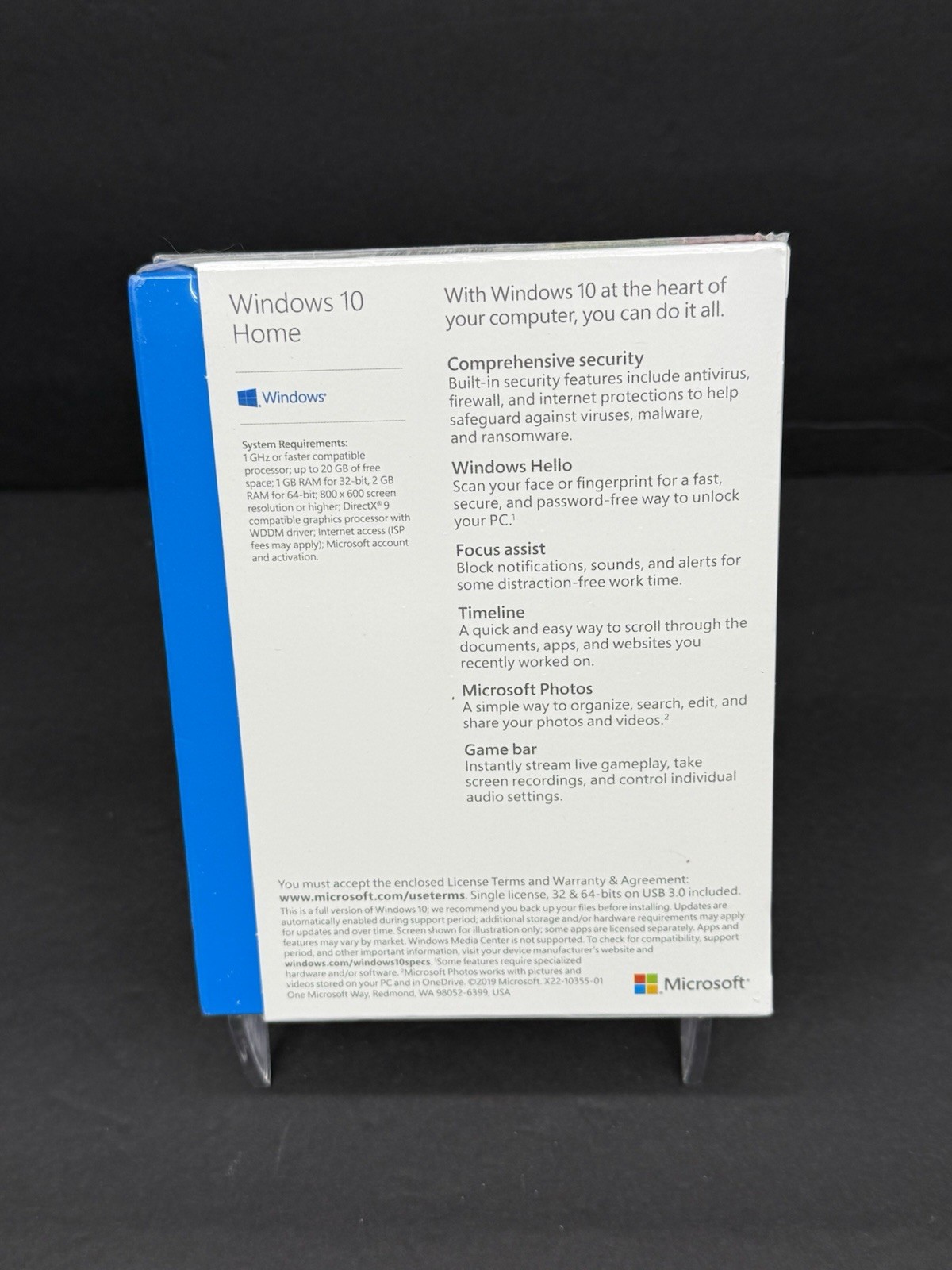 Microsoft Windows 10 Home HAJ-00052 32 & 64-Bit USB 3.0 Key Card Retail Package