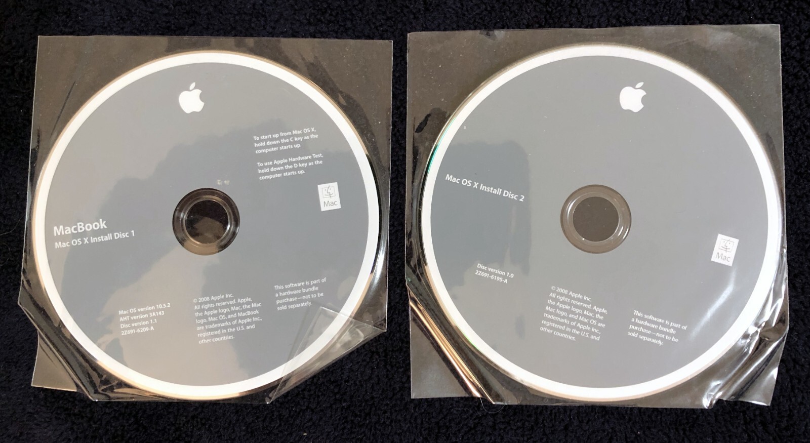 Mac OS X & Application Install DVDs – OS Version 10.5.2 – Disc Version 1.1 OEM