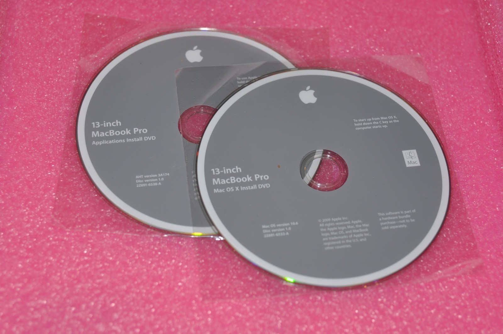 NEW MacBook Pro 13 original DVD not burnt OS X 10.6.x Snow Leopard Application