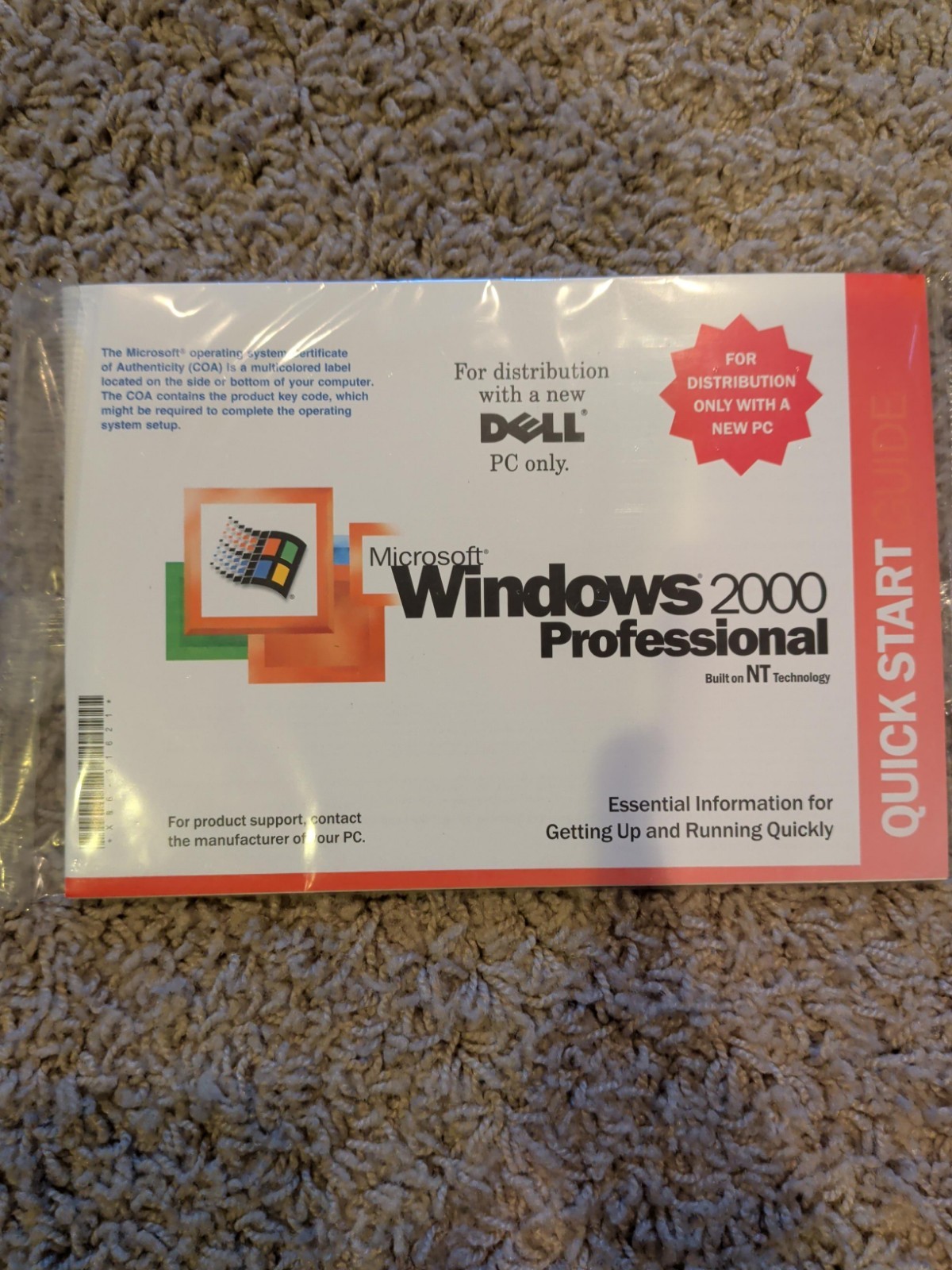 Microsoft Windows 2000 Professional (W2K + SP1) Dell Factory Sealed NOS