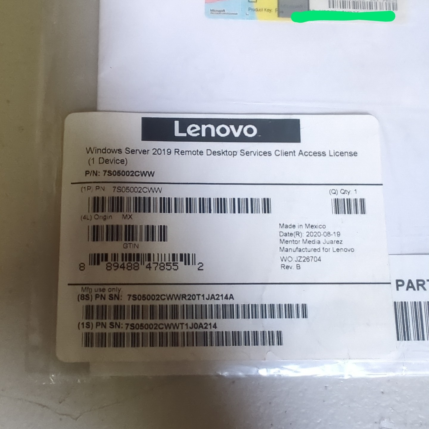 Lenovo Windows Server 2019 Remote Desktop Services CAL (1 Device) 7S05002CWW