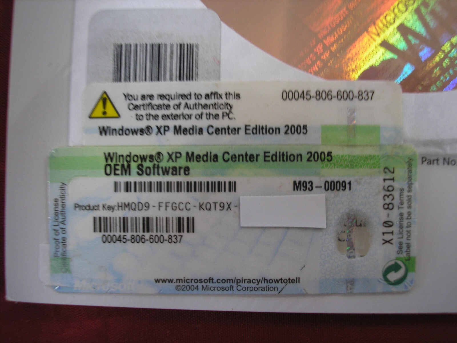 MICROSOFT WINDOWS XP MEDIA CENTER EDITION 2005 MS WIN =BRAND NEW SEALED=