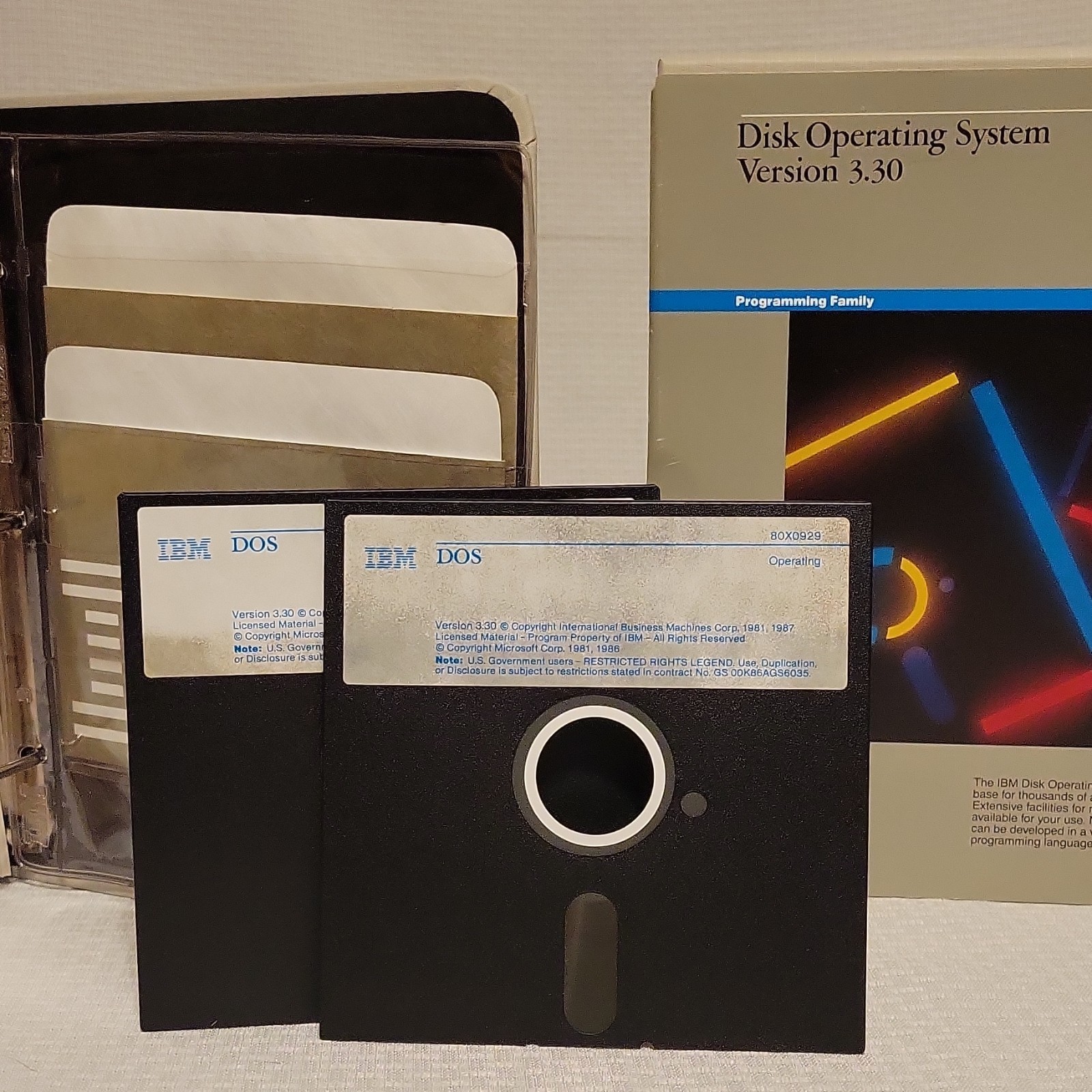 Complete Vintage IBM Disk Operating System Version 3.30 Floppy Disc DOS English