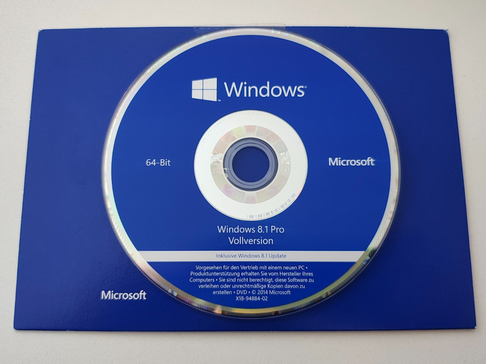 Windows 8.1 PRO FULL VERSION OEM License German 64 Bit CD also for Windows 10 / 11