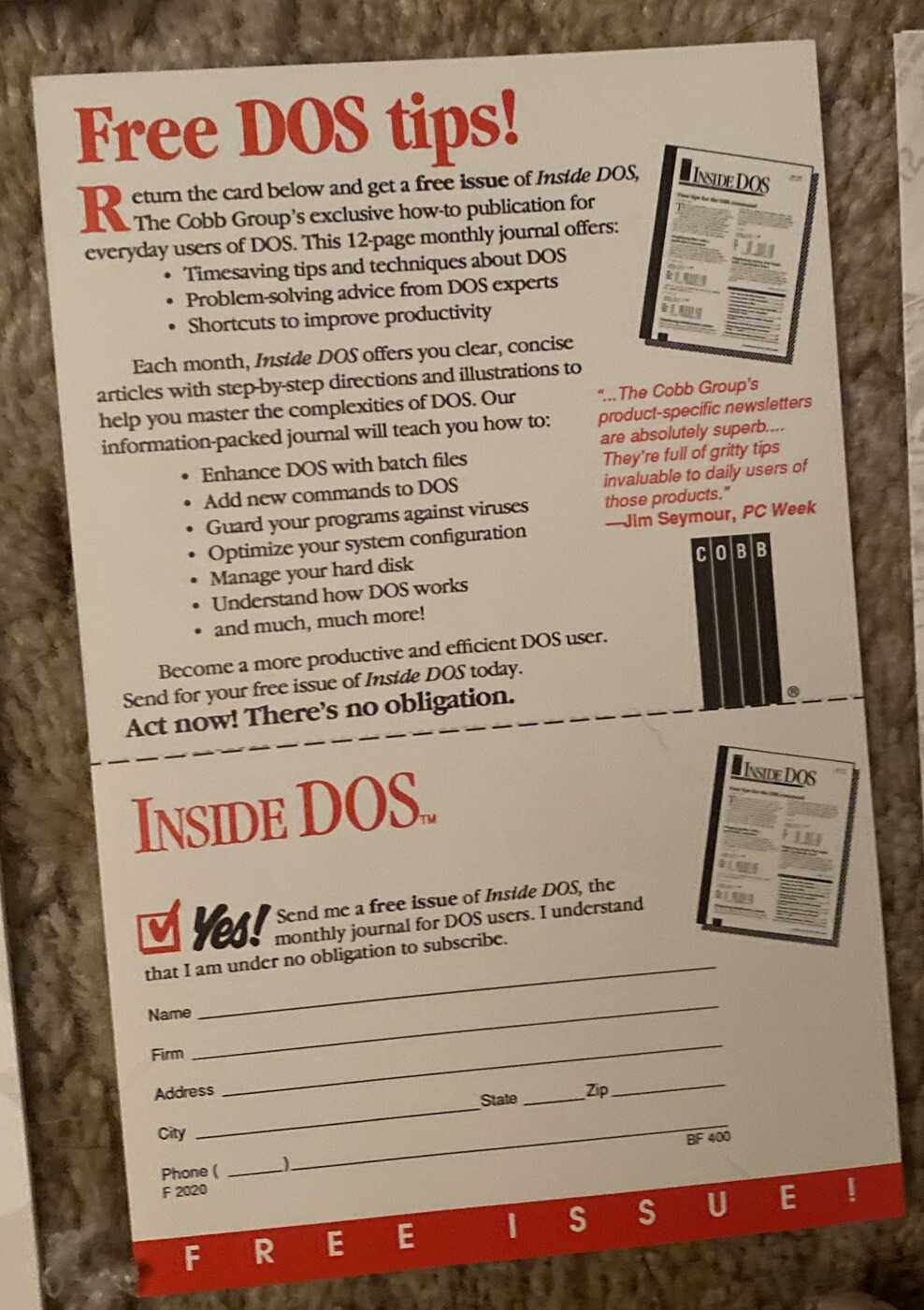 1991 Microsoft MS-DOS 5 Upgrade 3.5″ Disks in Box with Manuals