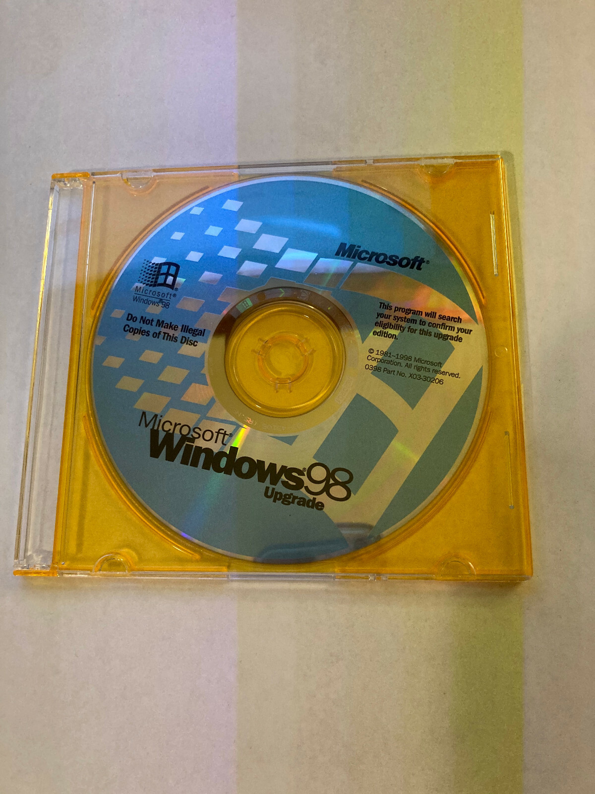 Microsoft Windows 98 Upgrade CD ONLY – NO KEY