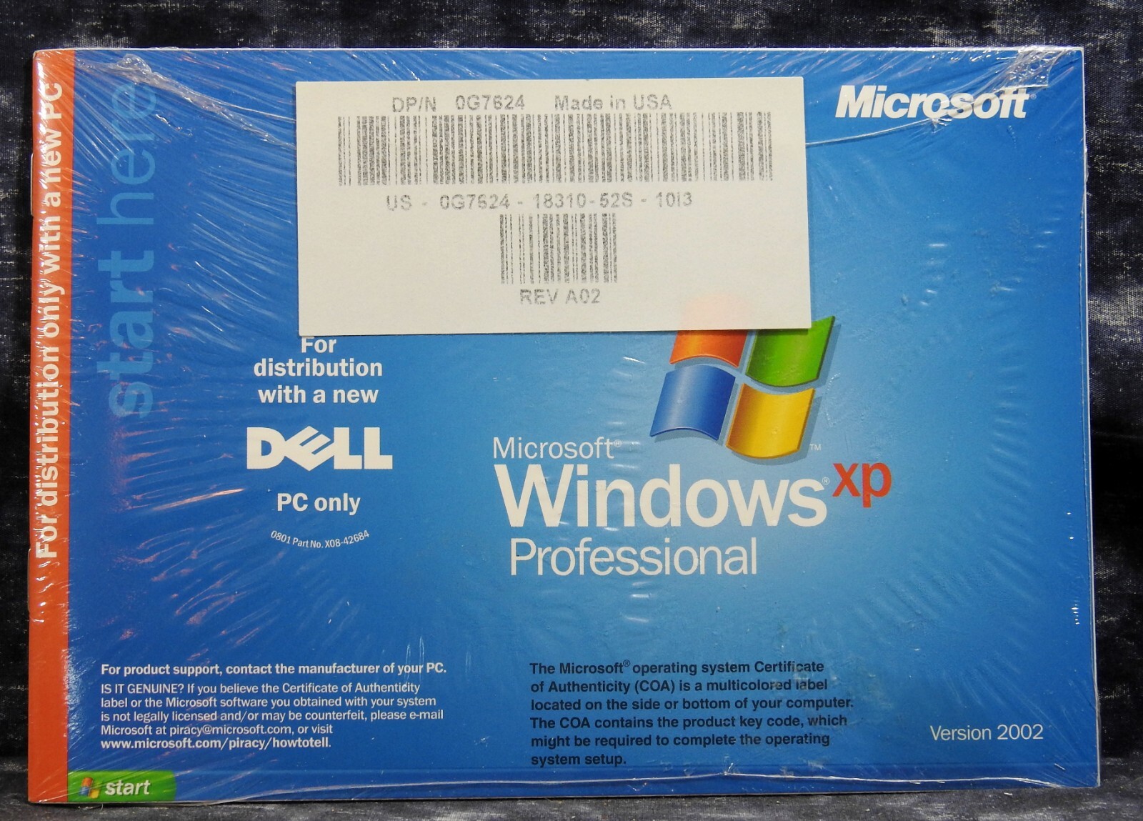 Microsoft Windows XP Professional SP2 Dell Reinstall CD 2004 0G7624