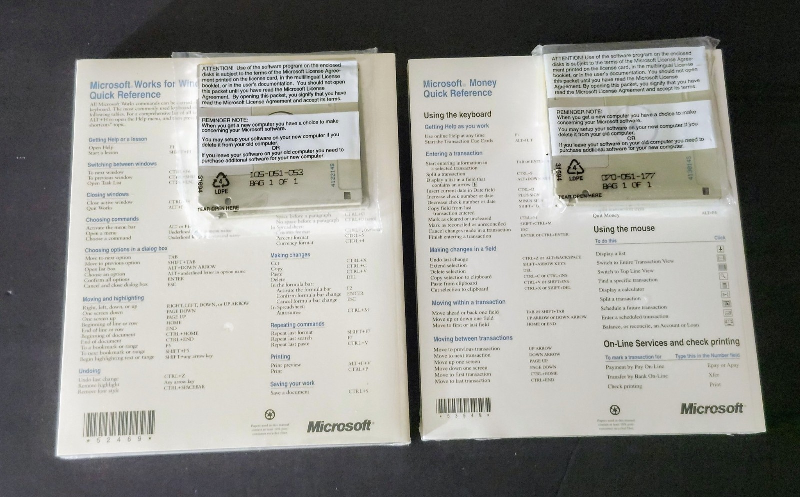 Microsoft Windows 95 Works Money 3.0 Office Visio 2007 4X combo SEALED COA’S