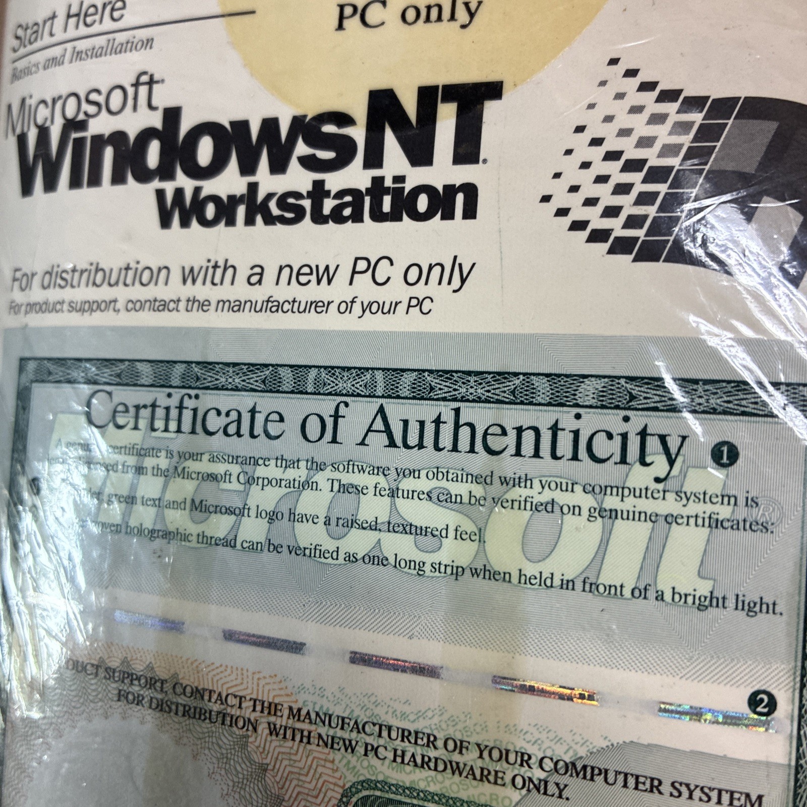 Vintage Windows NT Workstation CD & 3 Floppy Disks PC Only Sealed 1997 CoA