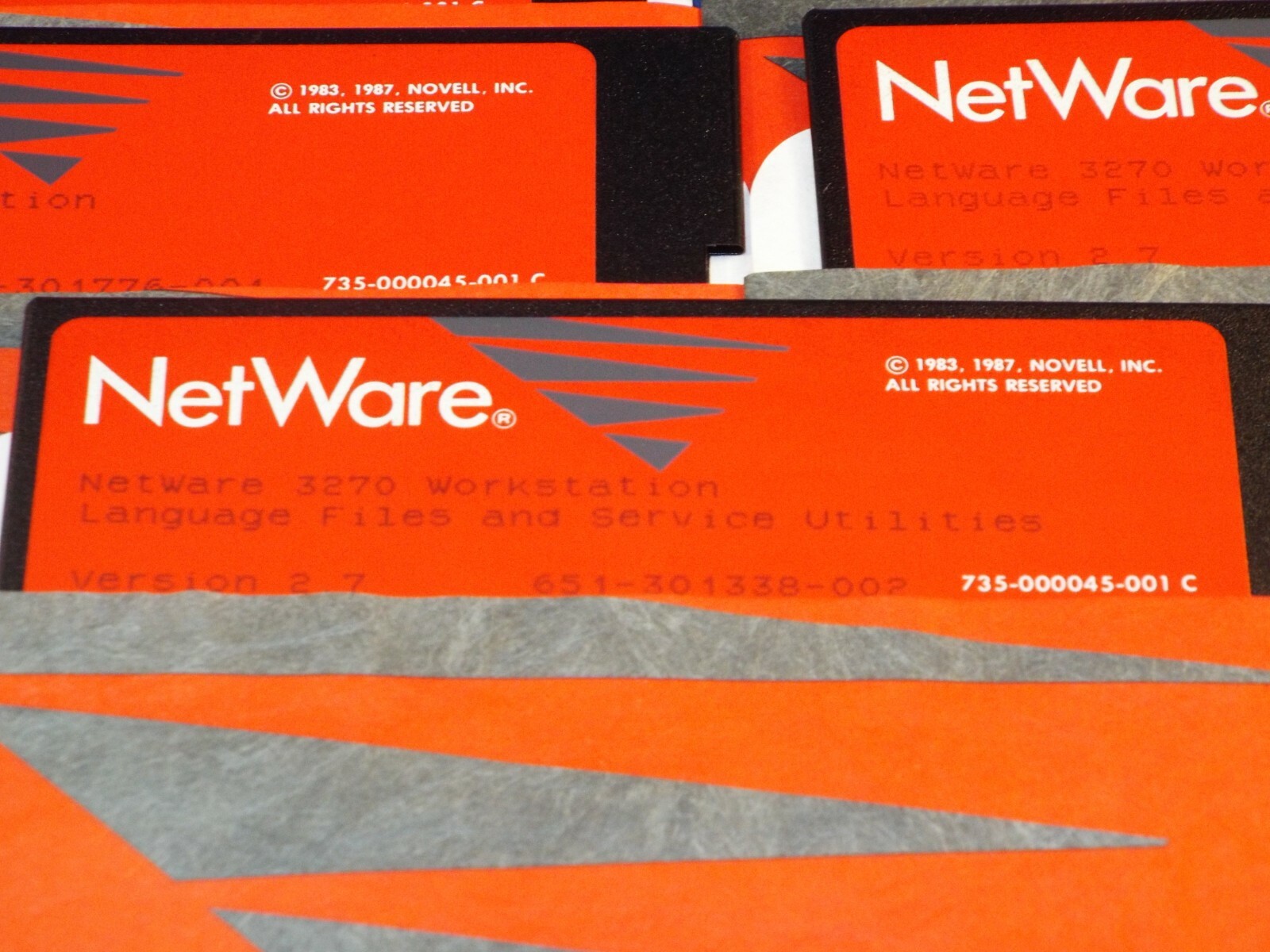 NetWare Novell 5.25 (5) Floppy Disk Set 3270 Workstation Software