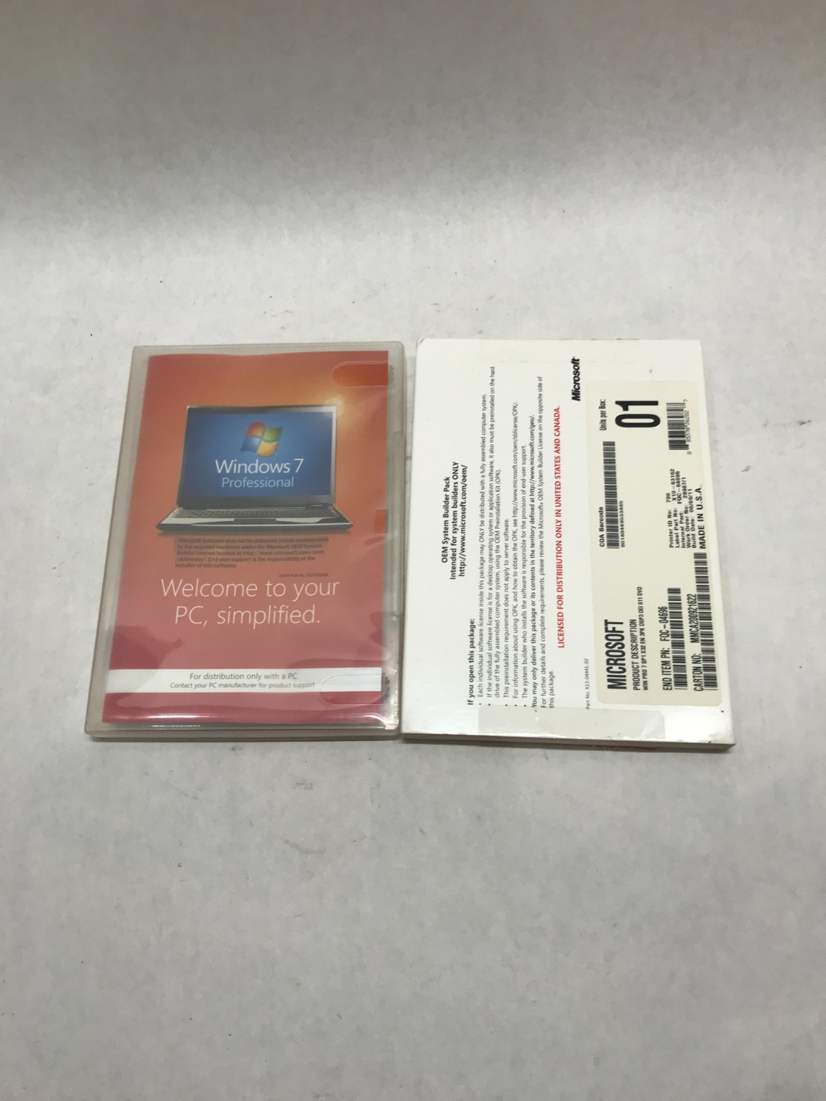 Microsoft Windows 7 Professional SP1 X32 OEM System Builder Pack DVD NO KEY – DW