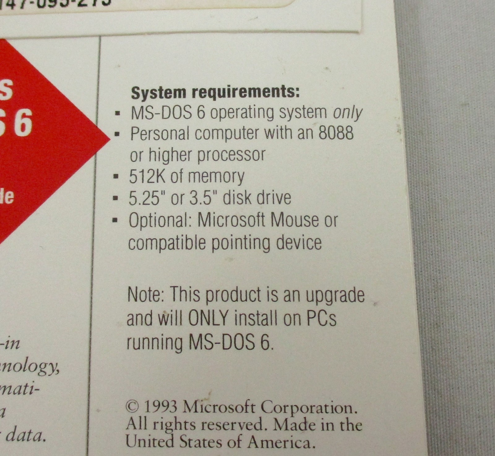 Microsoft MS-DOS 6.0 to 6.2 Step-Up PC OS Upgrade 3.5″ Disk SEALED