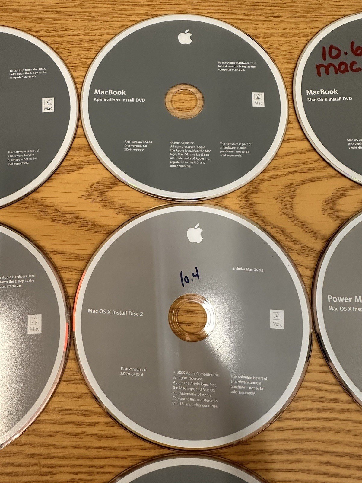 Apple Software Lot of 15 2004-2010 Mac OS X install, Application.