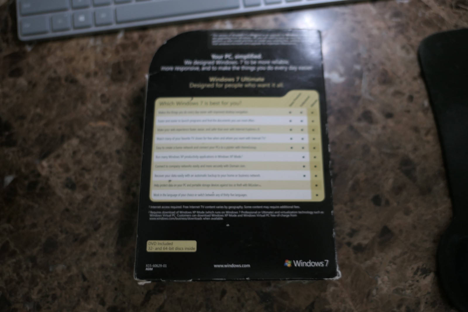 Microsoft Windows 7 Ultimate Upgrade 32 & 64 Bit DVD MS WIN PRO = RETAIL BOX