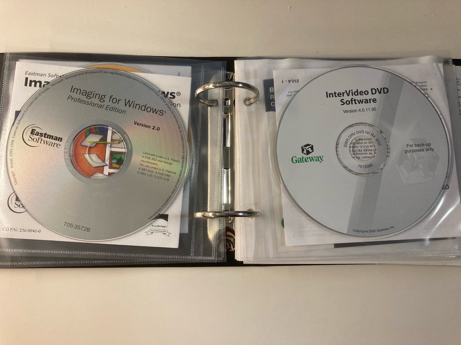 Lot: Vintage 12-disk binder of Gateway Applications, Drivers, Documentation, etc