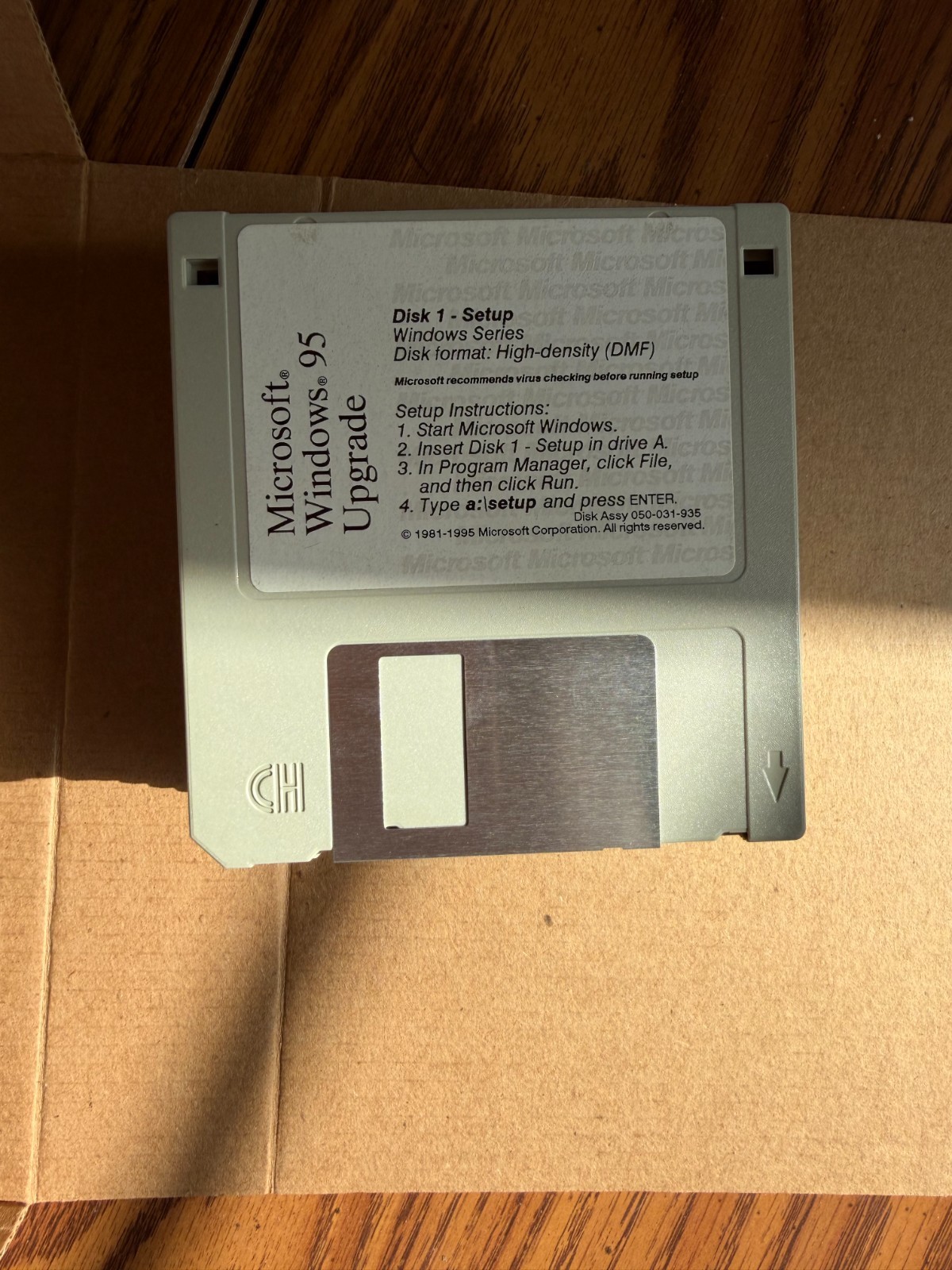 Windows 95 Upgrade Floppy 3.5 CIB Big Box Microsoft Vintage OS READ Disk Issu