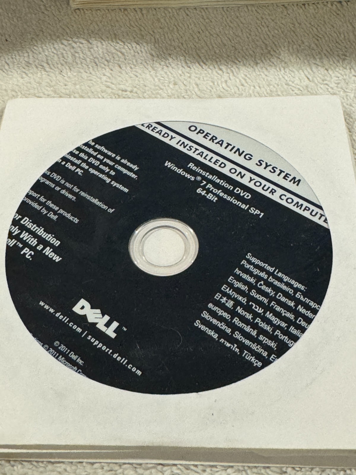 Dell Reinstallation DVD Win 7 Pro SP1 64bit – SEALED!!!