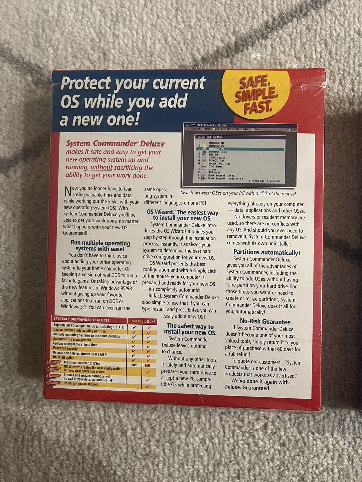 SYSTEM COMMANDER SPECIAL EDITION FOR WINDOWS 98 AND DELUX (missing) READ ALL!