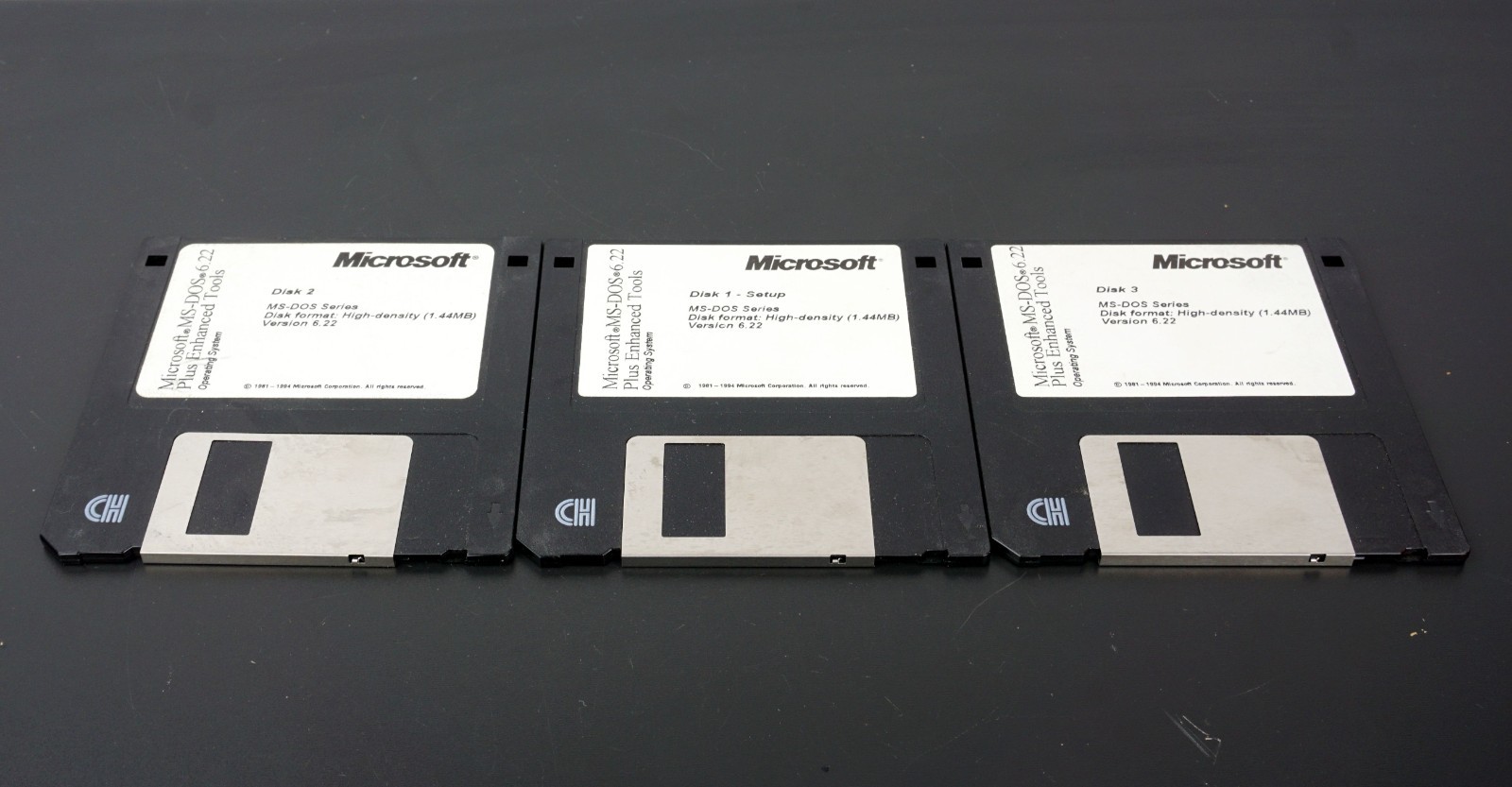 Microsoft MS-DOS 6.22 Plus Enhanced Tools 3.5″ Floppy Disk Set 1-3 Complete OEM