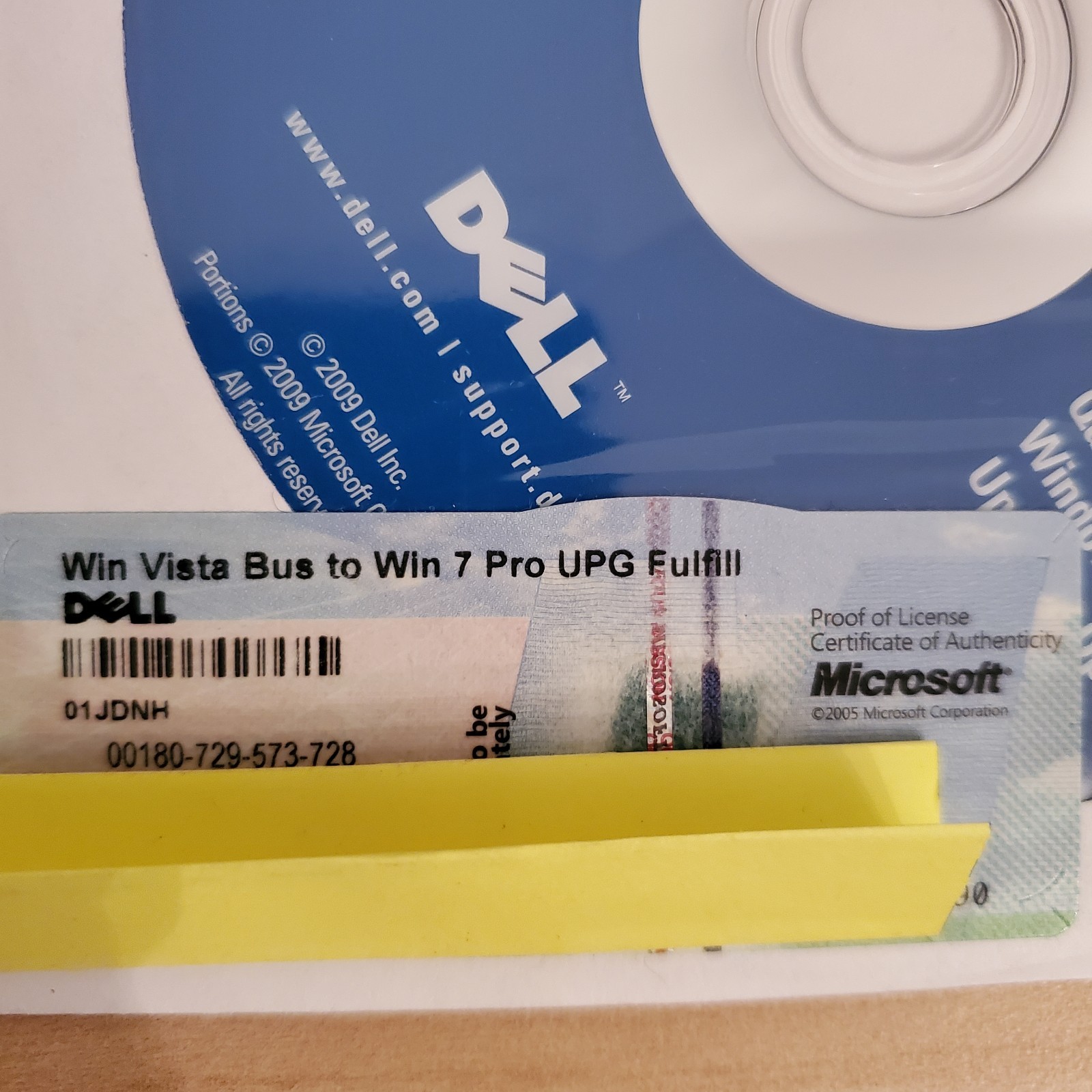 Dell Windows 7 Upgrade Vista Business to Windows 7 Pro /w Upgrade Assistant DVD