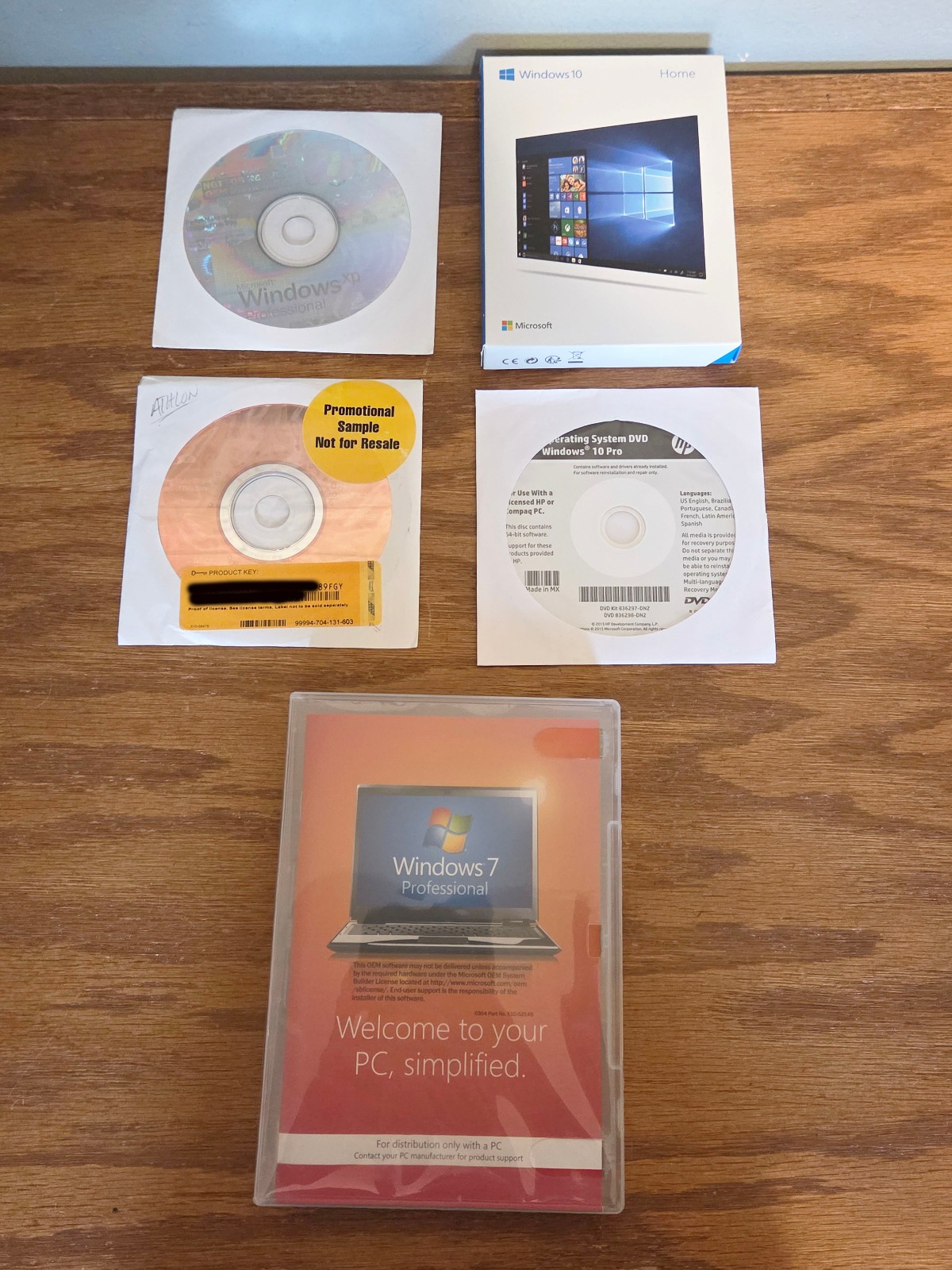 Microsoft Windows Lot 10 Home, 10 Pro, XP Pro, 7 Pro Reinstall Driver Discs READ