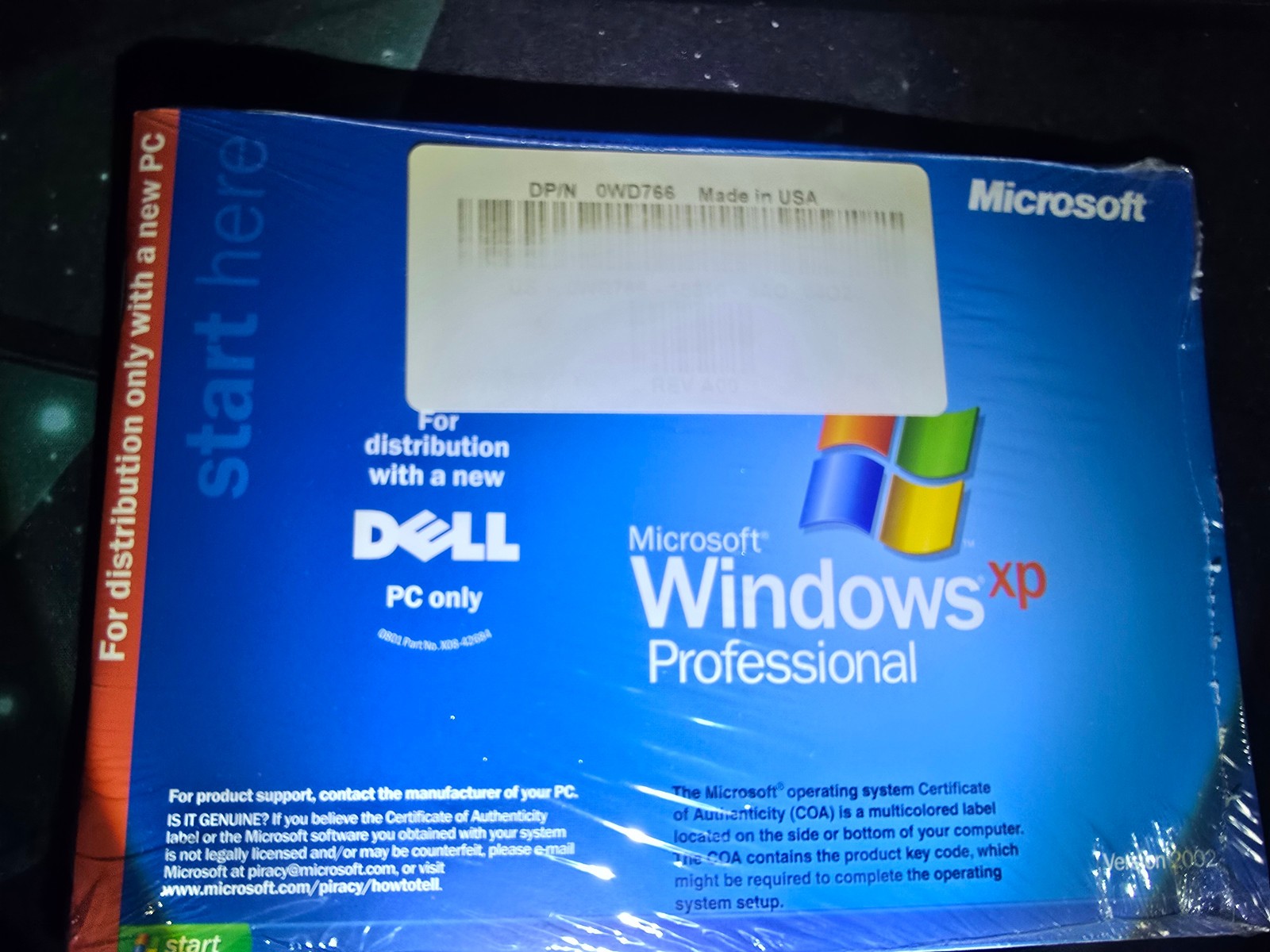 NEW Sealed Dell Windows XP Professional SP2 Reinstallation CD Disk Pack 0WD766