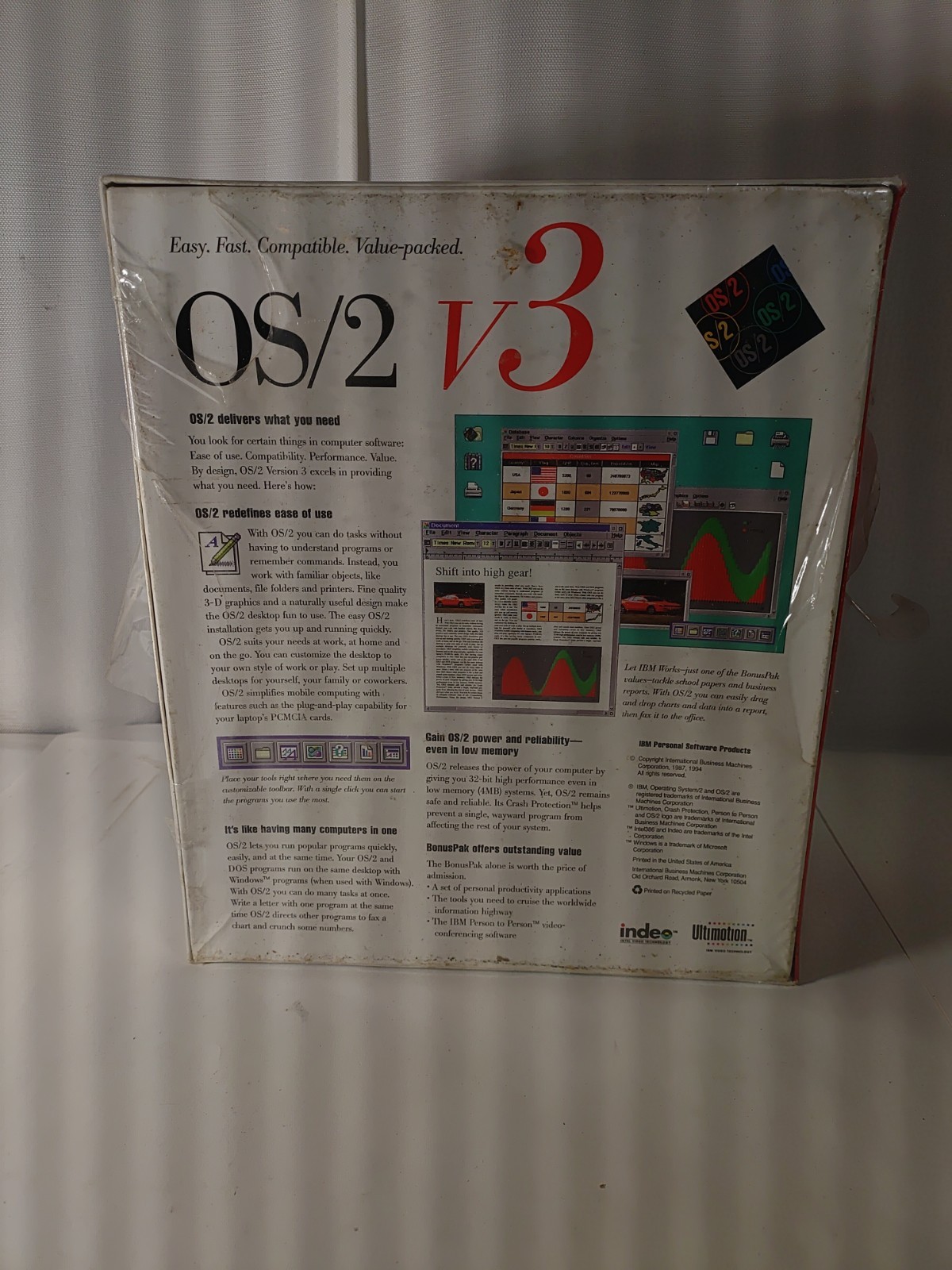 IBM OS/2 Warp Version 3 Operating System Bonus Pak Sealed NEW 3.5″ Floppy Disks