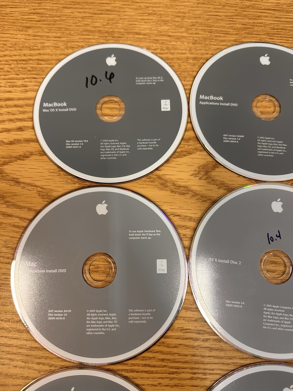 Apple Software Lot of 15 2004-2010 Mac OS X install, Application.
