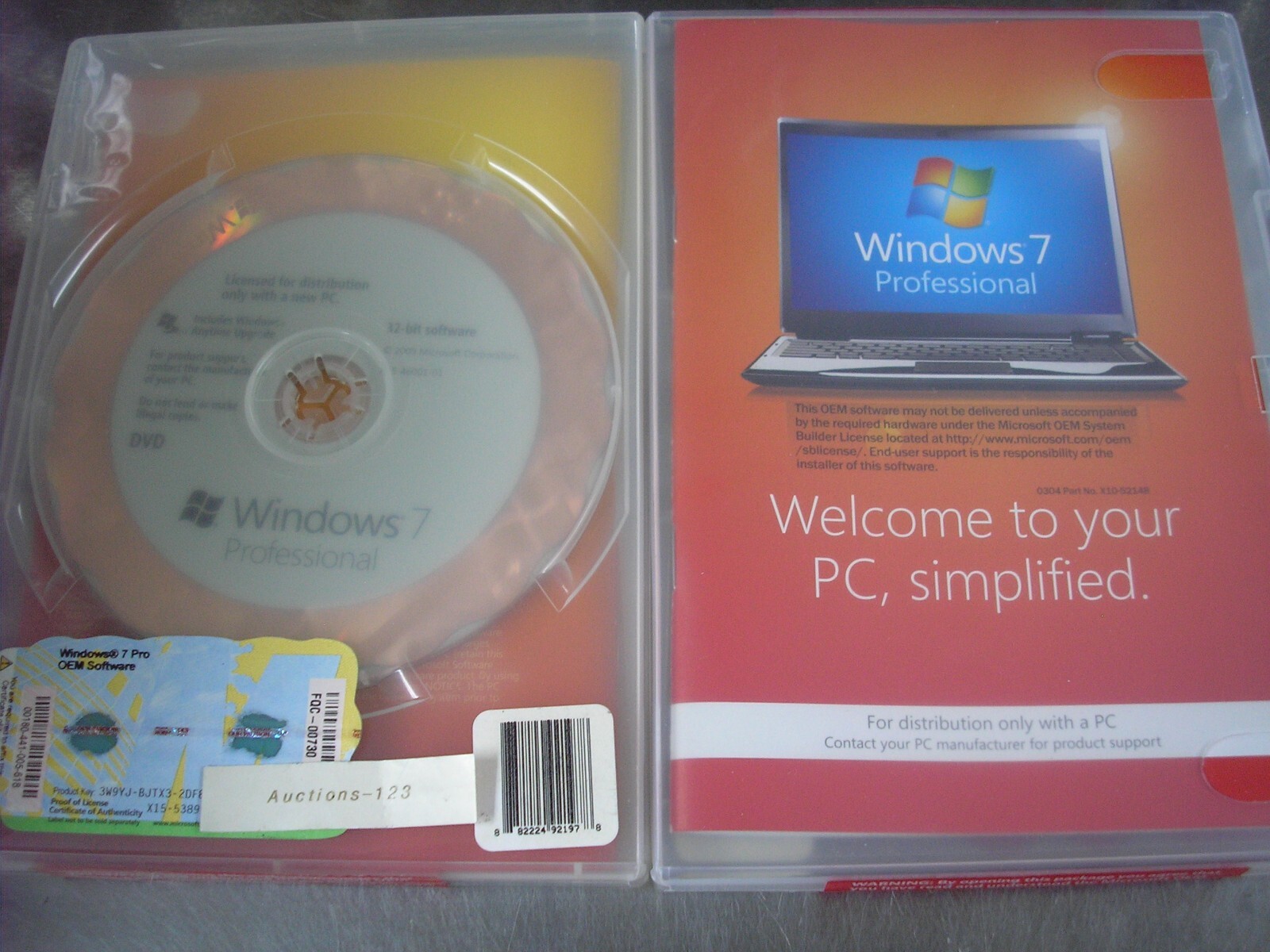 Microsoft Windows 7 Professional 32 bit Full English DVD MS WIN =NEW SEALED=