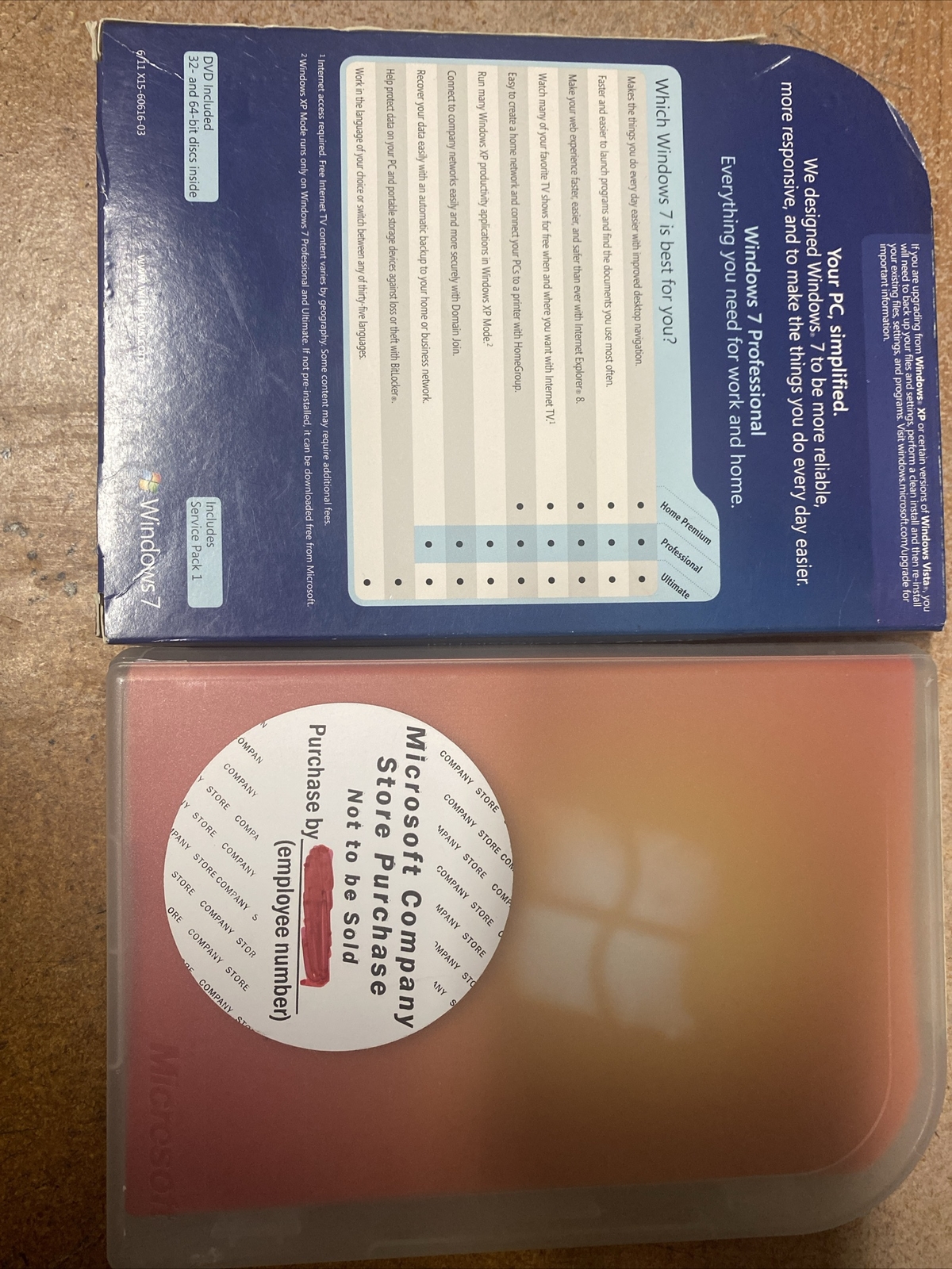 Microsoft Windows 7 Professional 32/64 Bit Full Version (FQC-00129)