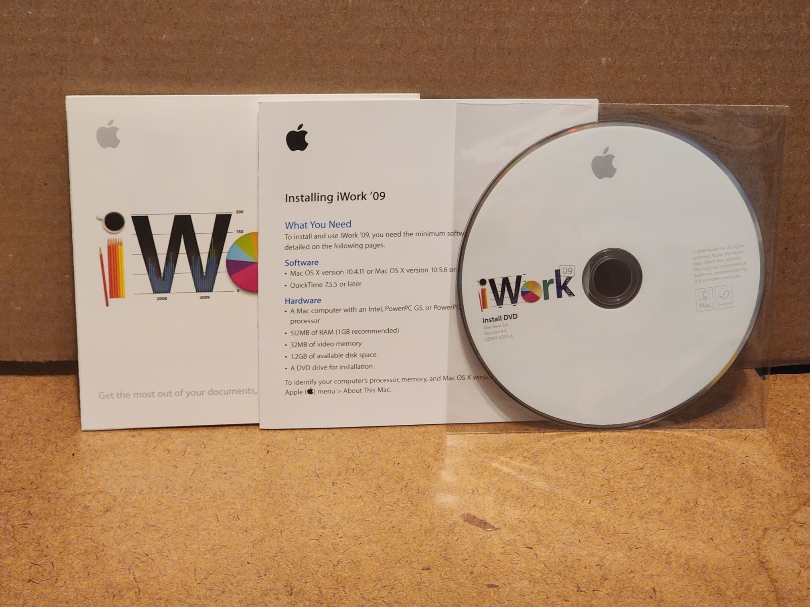 Mac Box Set OS X Leopard 10.5.6 iLife 09 iWork 09, MB997Z/A Retail Complete