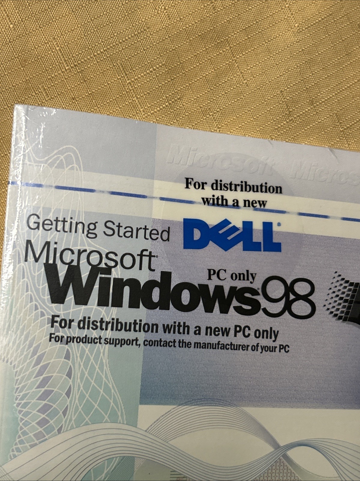 Microsoft Windows 98 Getting Started OEM Manual Certificate Product Key-Sealed-