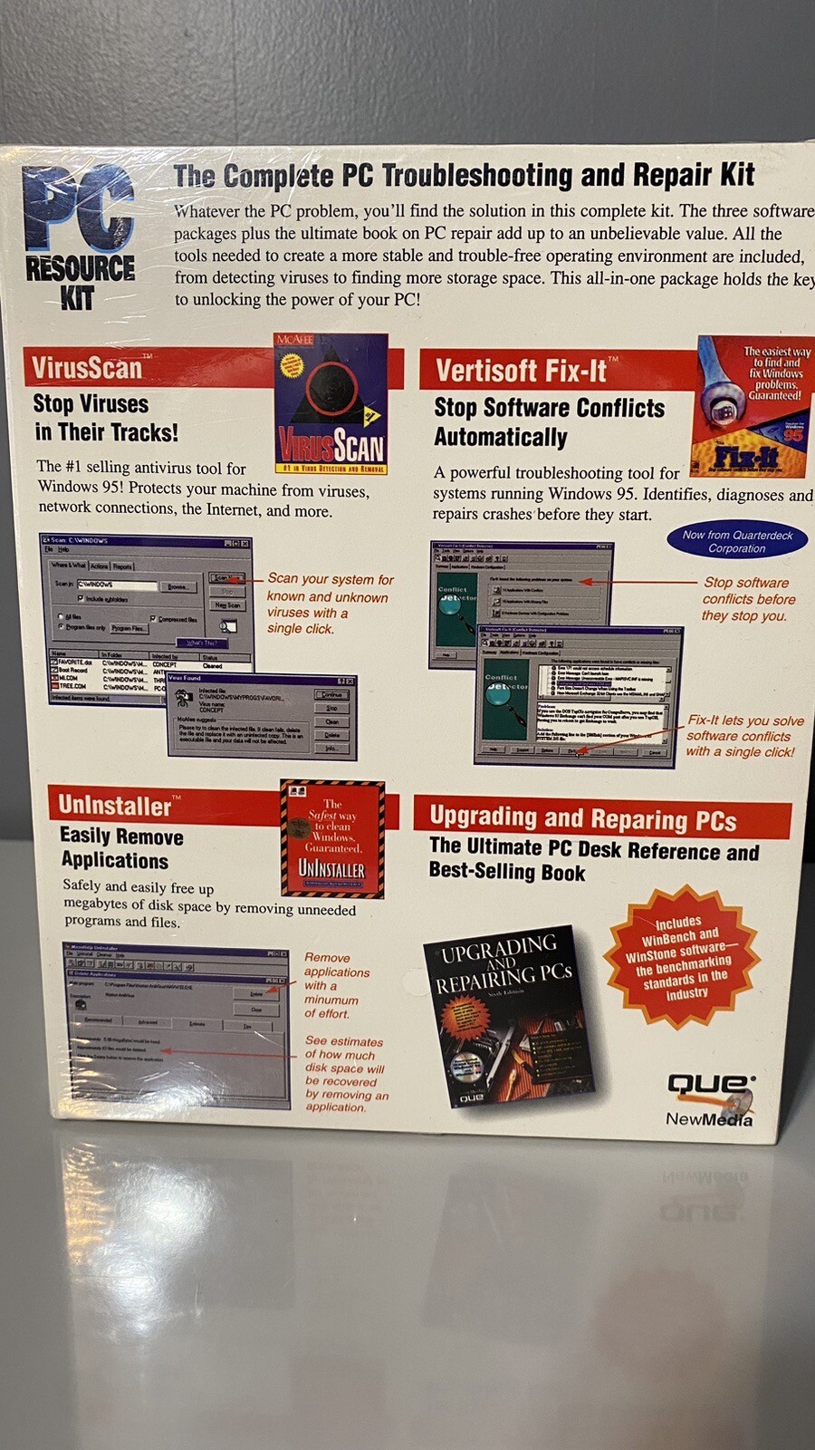 Windows 95 PC Resource Kit (McAfee VirusScan, Vertisoft Fix-It, Uninstaller)