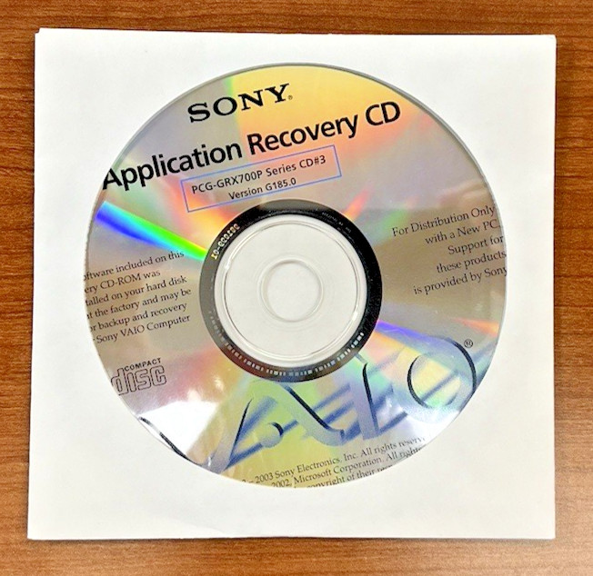 SONY VAIO App & System Recovery-3CD PCG-GRX700P/Adobe Photoshop Elements2+Serial
