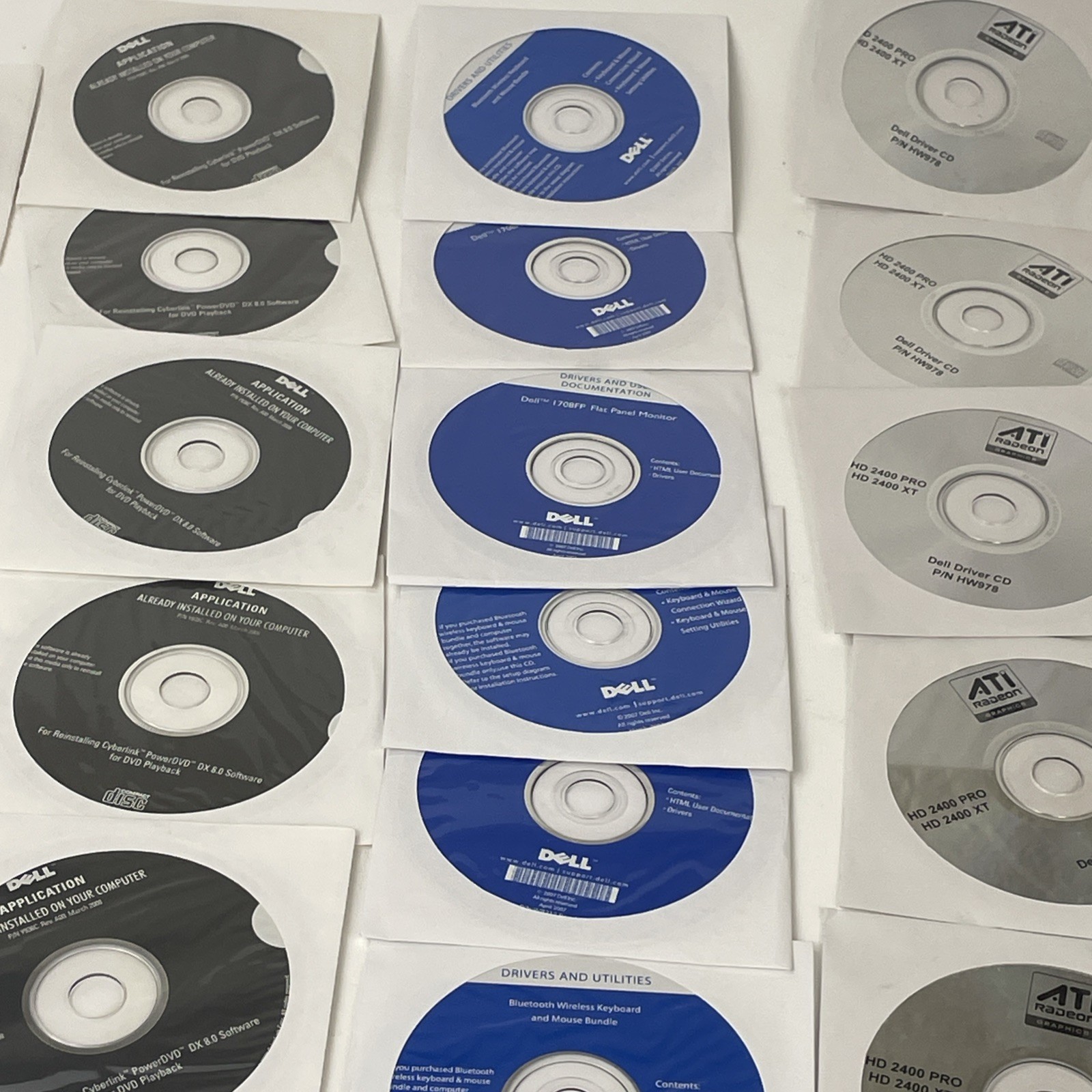 Bulk Lot 18 Dell Installation Discs Windows Vista Business CyberLink ATI Drivers