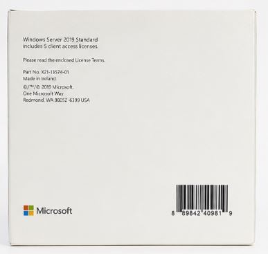 Microsoft Windows Server 2019 Standard Edition with 5 CLT- NEW!