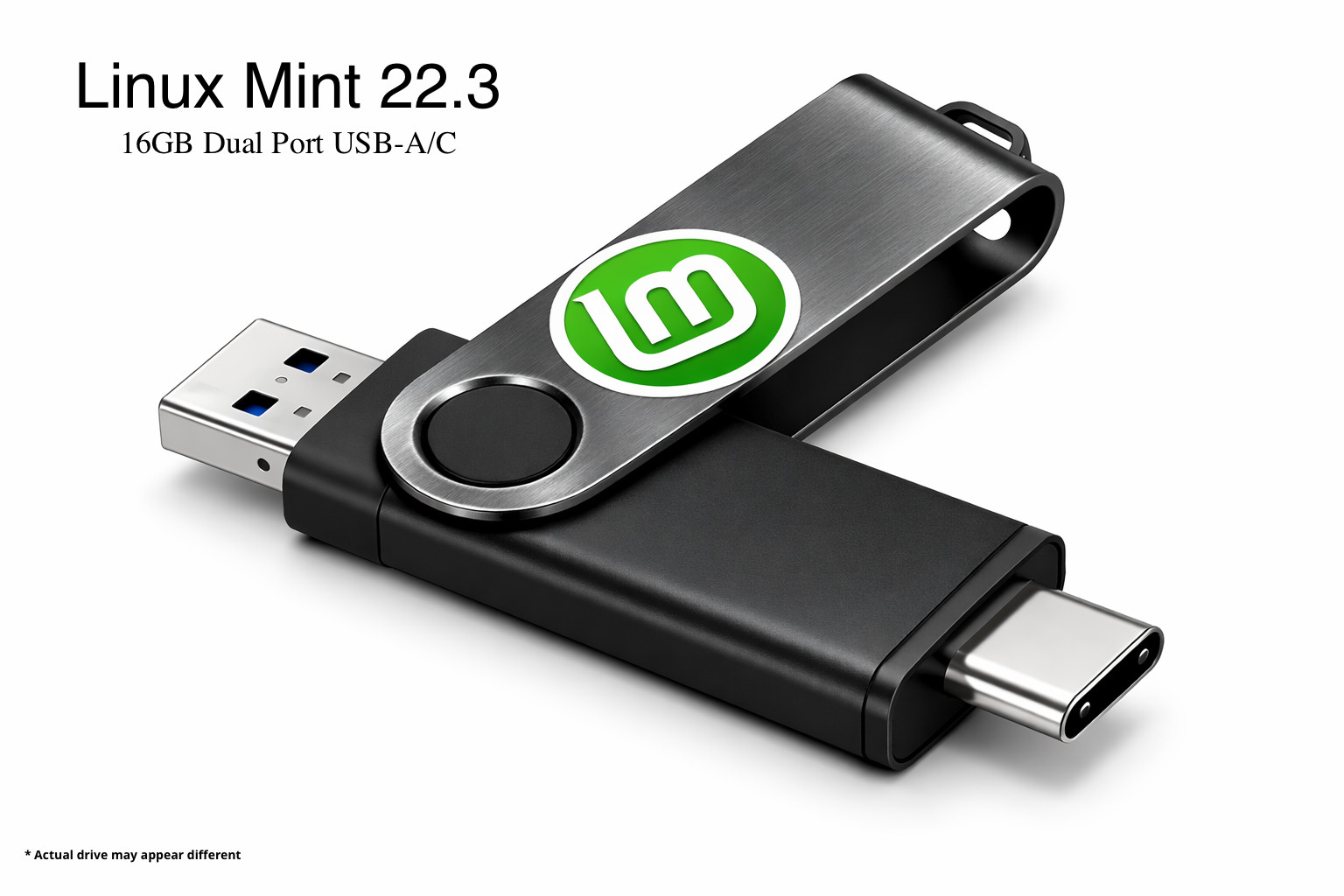 Linux Mint 22.3 64 Bit Bootable 16GB USB Flash Drive And Print Guide
