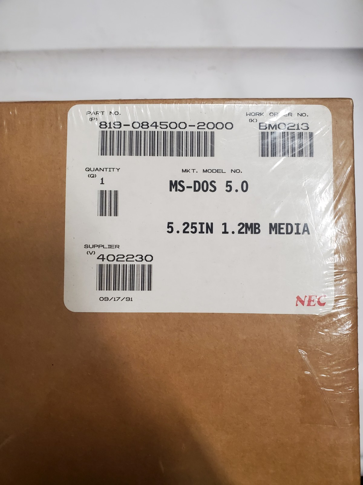 Microsoft MS-DOS 5.0 5.25 Floppy Diskette Edition NEC OS OEM Operating System