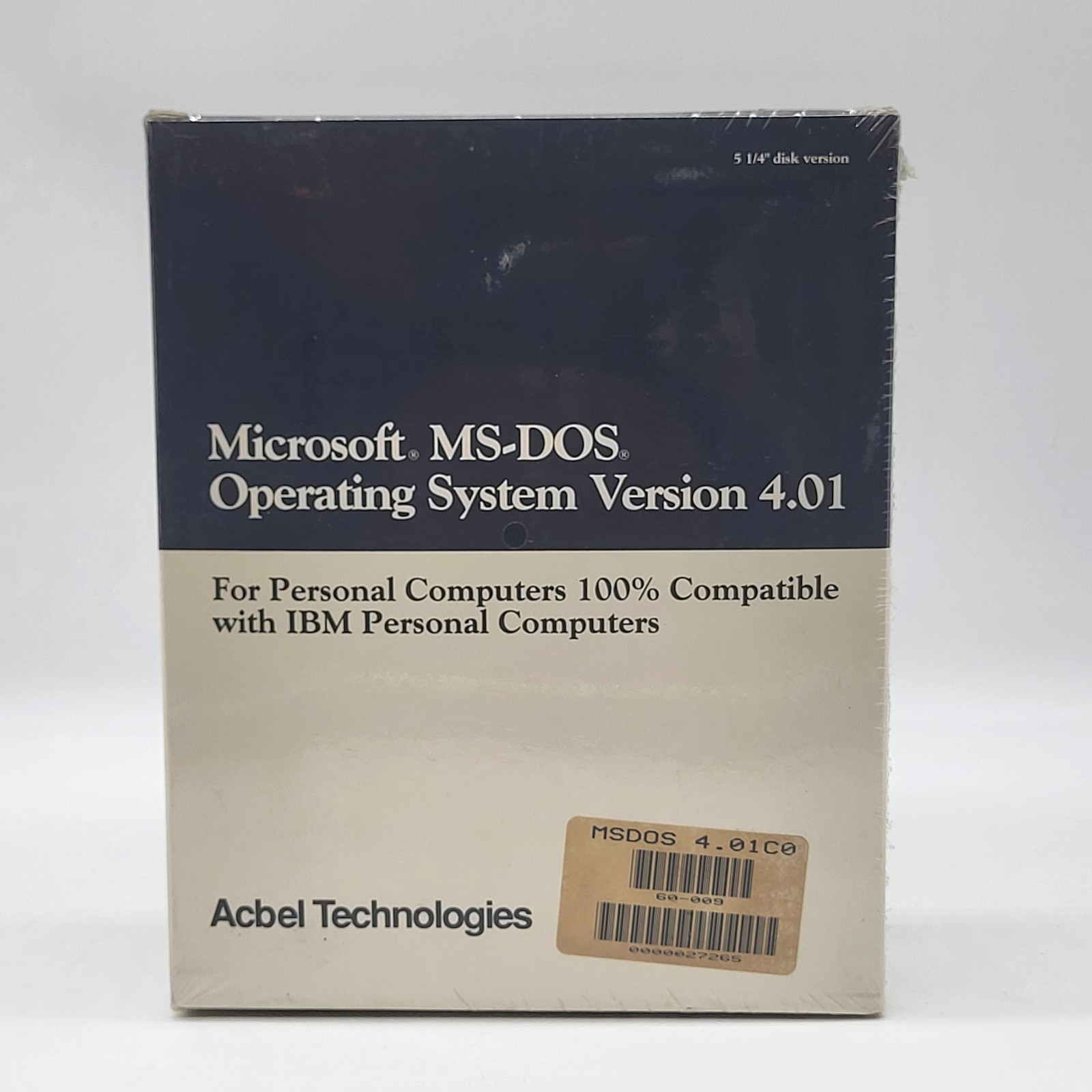 Microsoft MS-DOS 4.01 OEM ACBEL Factory Sealed 5.25″ IBM PC XT Software