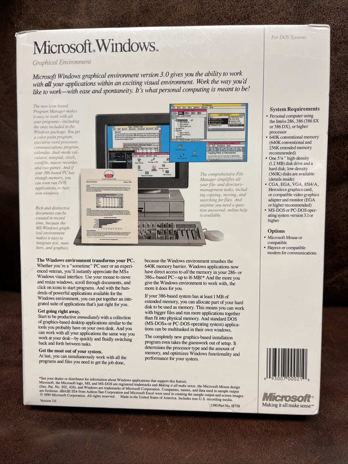 Microsoft Windows 3.0 NEW SEALED VINTAGE 5.25″ Version for DOS Floppy Disk Rare