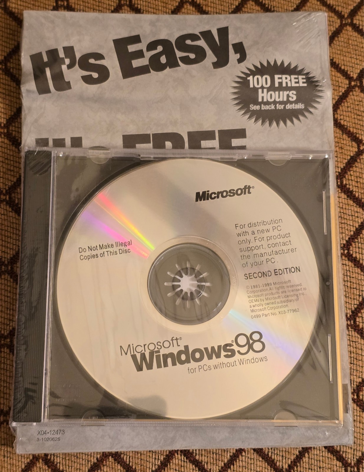 Factory Sealed Microsoft Windows 98 SE Second Edition OEM PC CD-ROM Vintage