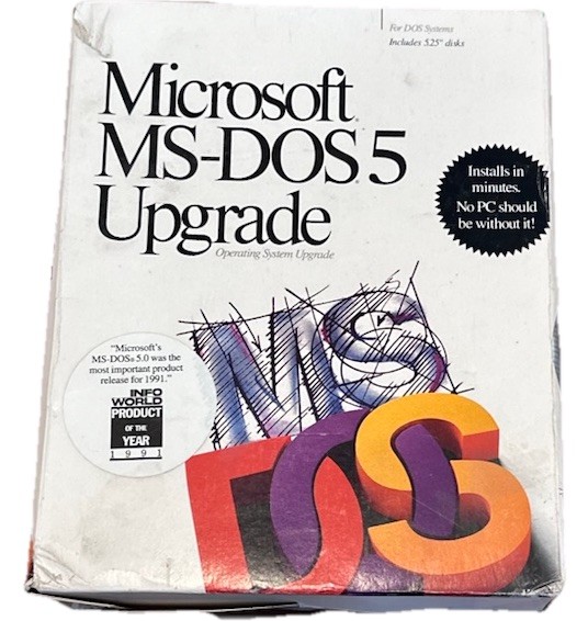 Microsoft MS-DOS 5 Operating System Upgrade 3.5″ Software floppy disks SEALED