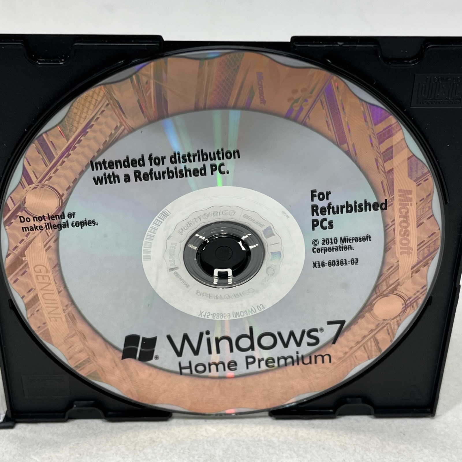 Microsoft Windows 7 Home w/SP1 32 Bit DVD 2011 Refurbished PC *NO KEY*